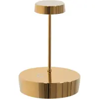 Zafferano Lampe De Table Led Dorée Brillante Rechargeable Et Dimmable Swap Mini Pro