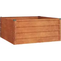 Syfax Lit surélevé de jardin rouillé 100x100x45 cm acier corten