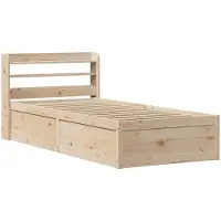 Syfax Cadre de lit avec tête de lit 75x190 cm bois de pin massif