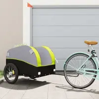 Prolenta Maison Exclusive - Remorque pour vélo, noire et verte, capacité de 45 kg, en fer