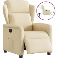 Syfax Fauteuil inclinable électrique Crème Tissu