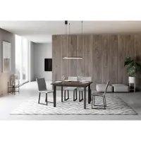 Itamoby - Table extensible 120/180x90 cm Cumar noyer cadre et pieds anthracite