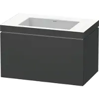 Duravit L-Cube c-bonded Ensemble suspendu, 1 tiroir, sans trop-plein, sans trou pour robinetterie, 800x500x480mm, LC6917N4949