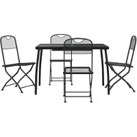 vidaXL Ensemble de jardin 5 pièces Anthracite Métal déployé