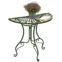 DanDiBo Table semi-circulaire Table murale 93995 Table d'appoint en métal 80 cm Table de jardin semi-circulaire Console murale Console murale