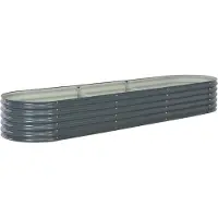 Syfax Lit surélevé de jardin 320x80x44 cm Acier galvanisé Gris