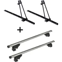 VDP 2x porte-vélos ORION + barres de toit/rails LION2 compatibles avec Mitsubishi Pajero (V20) (5 portes) 91-99