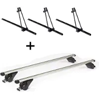 VDP 3x porte-vélos ORION + barres de toit/rails KING2 compatibles avec Audi A6 (4G/C7) Avant (5 portes) 15-18