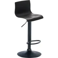 CLP Tabouret de bar Hover Plastique, couleur : blanc, matériau du piètement : métal noir mat