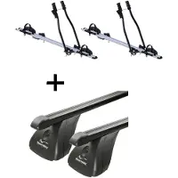 VDP 2x porte-vélos SAGITTAR + barres de toit en acier compatibles avec Citroen C5 II 4 portes 2008-2017