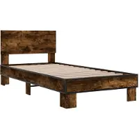 Syfax Cadre de lit sans matelas chêne fumé 90x200 cm