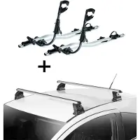 VDP 2x Fast Rider Alu porte-vélos + barres de toit EVO ALU compatibles avec Kia Soul 5 portes à partir de 2014
