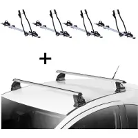 VDP 4x porte-vélos SAGITTAR + barres de toit EVO ALU compatibles avec Mazda 5 (CR-CW) 5 portes 2005-2015