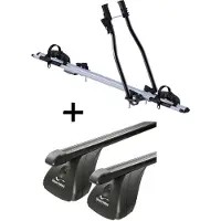 VDP Porte-vélos SAGITTAR + barres de toit en acier compatibles avec Fiat Panda II 5 portes 2003-2012