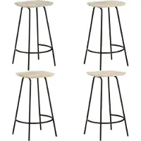 Syfax Tabourets de bar lot de 4 bois de manguier massif