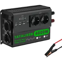 OEM Onduleur DC/AC, écran LCD numérique, ventilateur contrôlé par thermostat, 4000W, noir, modèle européen, 24V, 220-240V 50Hz