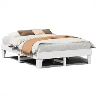 Syfax Cadre de lit sans matelas blanc 140x190 cm bois de pin massif