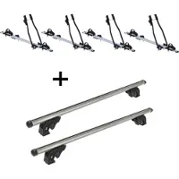 VDP 4x porte-vélos SAGITTAR + barres de toit/rails LION1 compatibles avec Citroen C5 (Mk1) Tourer (5 portes) 05-08