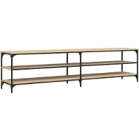 Syfax Meuble TV chêne sonoma 200x30x50 cm bois d'ingénierie et métal
