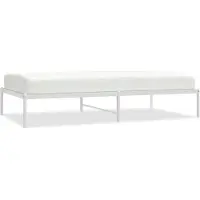 Syfax Cadre de lit métal sans matelas blanc 100x190 cm