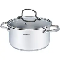 Klausberg Casserole 3,3 L Acier Inoxydable avec Couvercle Gris