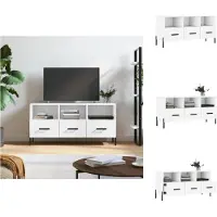 vidaXL Meuble TV Blanc 102x36x50 cm Bois composite - Meuble TV