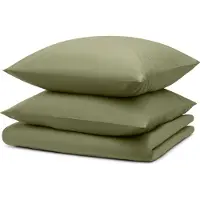 Blumtal literie 155x220cm + 2x taies d'oreiller 80x80cm - Microfibre Bed Sheets 155x220cm - Set de 3 draps de lit vert clair