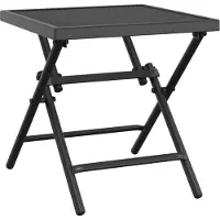 vidaXL Table de jardin pliante Anthracite 38x38x38 cm Grille en acier