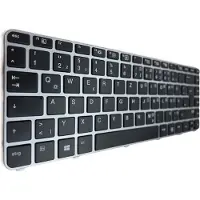 T-ProTek Clavier FRANÇAIS noir, cadre argenté, trackpoint pour HP EliteBook 840 G3 T6F47UT