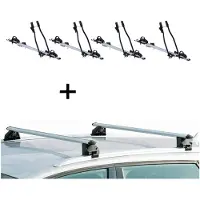 VDP 4xPorte-vélos SAGITTAR + porte-rail CRV107A compatibles avec Audi A4 break (B8) 5 portes 2008-2015