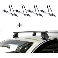 VDP 4x porte-vélos SAGITTAR + barres de toit K1 MEDIUM compatibles avec Land Rover pour Range Rover 2 Sport (L494) (5 portes) à partir de 14 ans