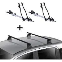 VDP 2x porte-vélos SAGITTAR + barres de toit EVO en acier compatibles avec VW Amarok 3-5 portes à partir de 2011