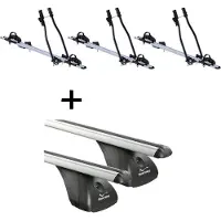 VDP 3x porte-vélos SAGITTAR + barres de toit compatibles avec Toyota Hilux 4 portes 2005-2015