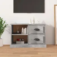 Prolenta Maison Exclusive - Meuble TV gris béton 73x35,5x47,5 cm Matériau dérivé du bois