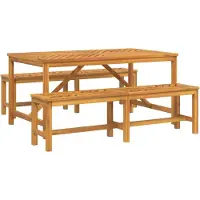 Syfax Ensemble de salle à manger pour jardin 3 pcs Marron