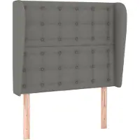 Syfax Tête de lit avec oreilles Gris foncé 83x23x118/128 cm Tissu