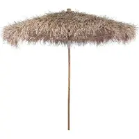 Syfax Parasol en bambou avec toit en feuille de bananier 270 cm