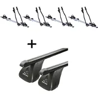 VDP 4x porte-vélos SAGITTAR + barres de toit en acier compatibles avec Saab 9-3 4 portes 2003-2013