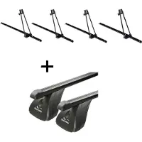 VDP 4x porte-vélos ORION + barres de toit en acier compatibles avec Mercedes Classe C 4 portes 2007-2013