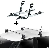 VDP 2x Fast Rider Alu porte-vélos + barres de toit EVO ALU compatibles avec Fiat 500 3 portes à partir de 2007