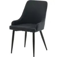 Furnlux Classic FURNLUX Chaise de salle à manger Plaza Black 49cm / Hauptfarbe : Schwarz / Abmessungen : 49 x 58 x 86 cm