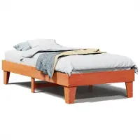 Syfax Cadre de lit sans matelas cire marron 75x190 cm bois pin massif