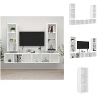 vidaXL Armoires murales TV 4 pcs. Blanc Bois composite - Meubles TV