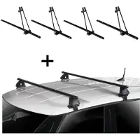 VDP 4x porte-vélos ORION + barres de toit EVO acier compatibles avec Nissan Primera (P10) 5 portes 1990-1996