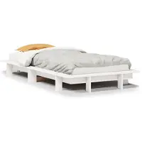 Syfax Cadre de lit sans matelas blanc 75x190 cm bois de pin massif
