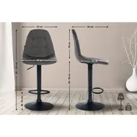 CLP Tabouret de bar Elmore tissu B gris foncé