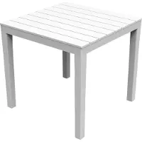 Ipae Pro Garden Table De Jardin Carrée Bali Blanche Table Carrée Compacte Et Résistante Pour Extérieur. -