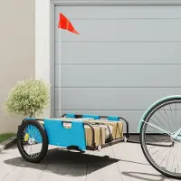Prolenta Remorque de vélo exclusive - Tissu Oxford bleu et métal