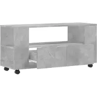Syfax Meuble TV gris béton 102x34,5x43 cm bois d'ingénierie