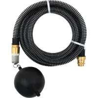 The Living Store Tuyau d'aspiration avec raccords en laiton noir 1,1" 25 m PVC